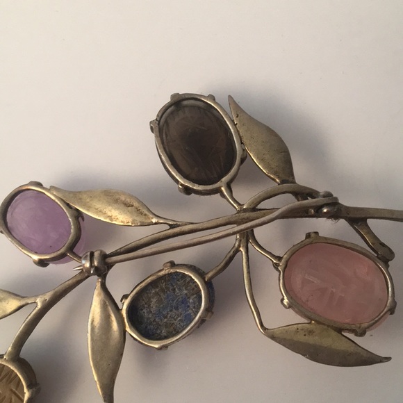 Walter Lampl Sterling Silver Carved Flower Brooch - Picture 7 of 8